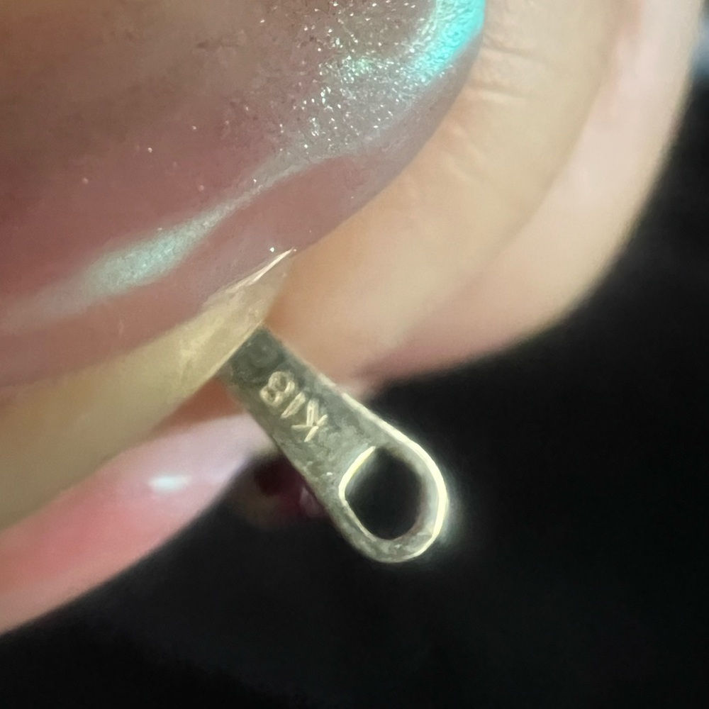 Red Ball Chain 18k Solid Gold - image 3